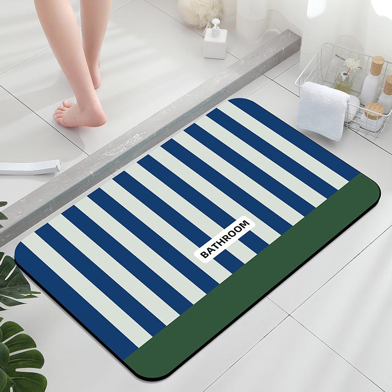 Home Center Bathroom Accessories - Non-slip bath mat, striped star royal