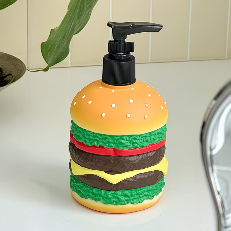 Home Center Bathroom Accessories - Cute hamburger shaped press-type soap liquid
