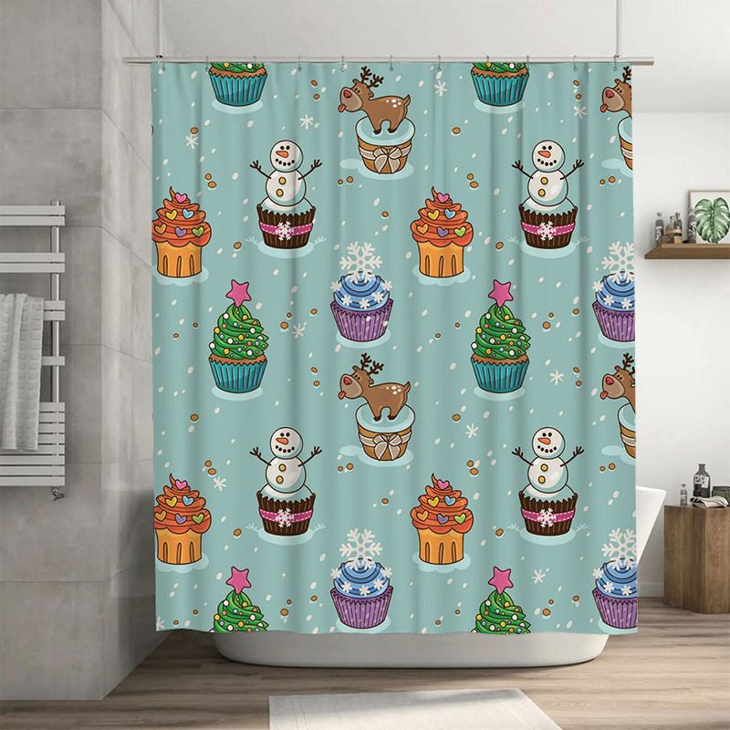 Home Decor Bathroom Ideas - TU Charming Christmas Shower Curtain Festive