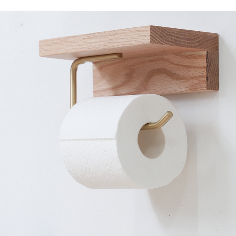 Home Bathroom Paper Towel Holder - Wooden Tissue Holder Roll Paper Towel