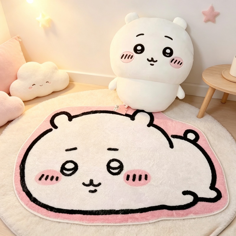 Home Center Bathroom Accessories - -Chiikawa Cartoon Rug Anime Hachiware Usagi