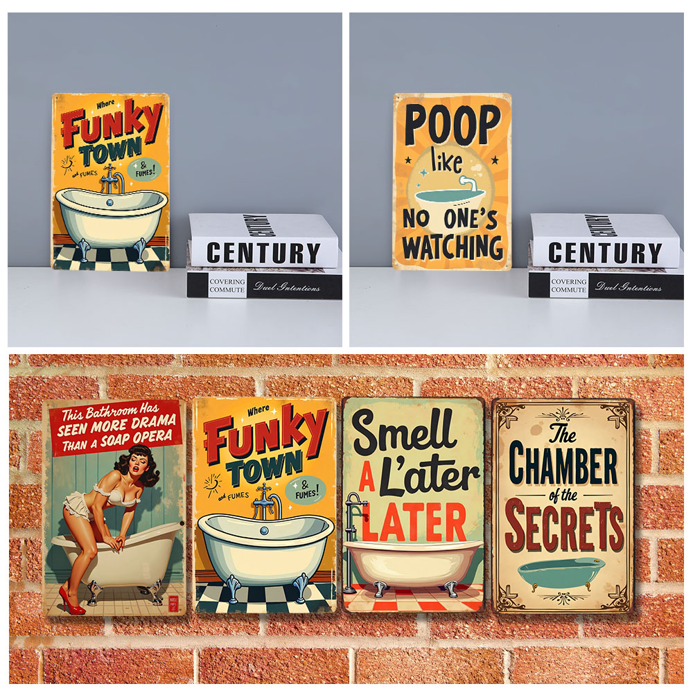 Funny Bathroom Rules Vintage M - Home Decor Bathroom Ideas recension och pris
