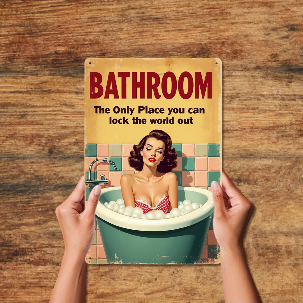 Funny Bathroom Rules Vintage M - Home Decor Bathroom Ideas recension och pris