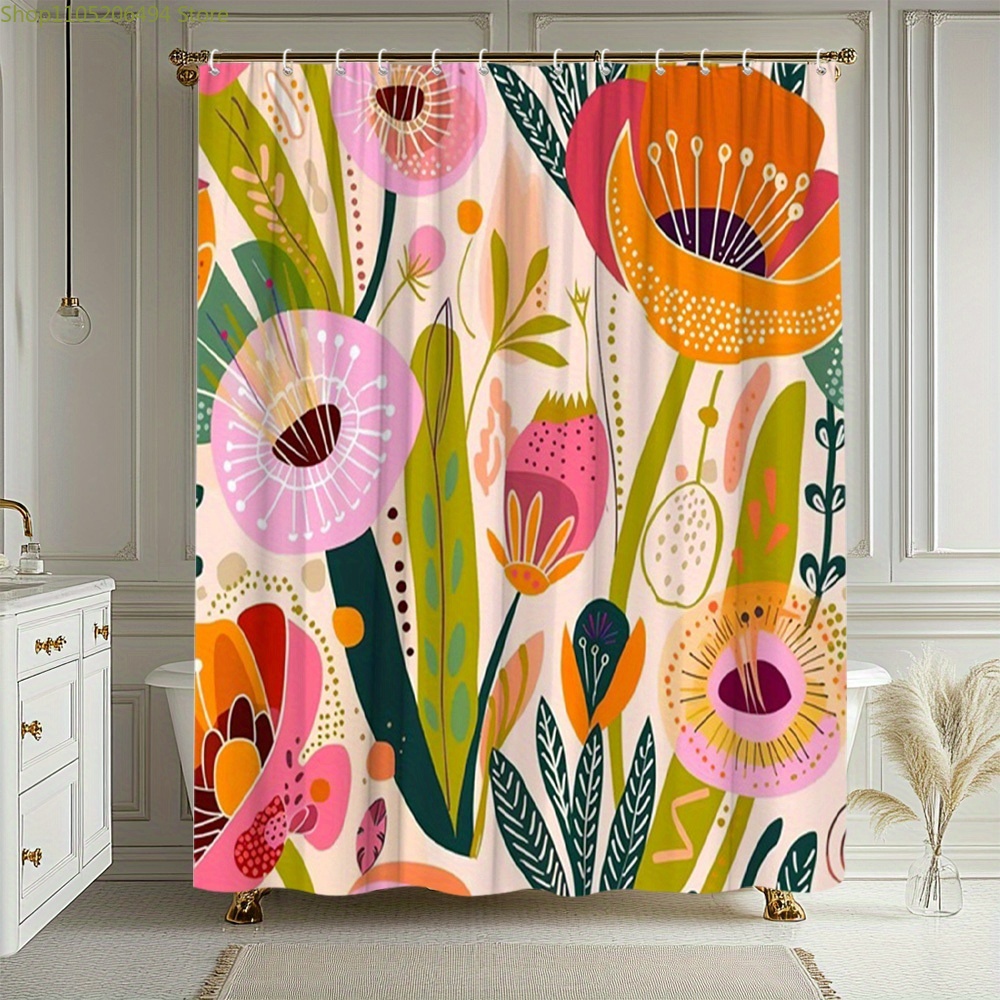 Vibrant Floral Pattern Shower  - Home Decor Bathroom Ideas recension och pris