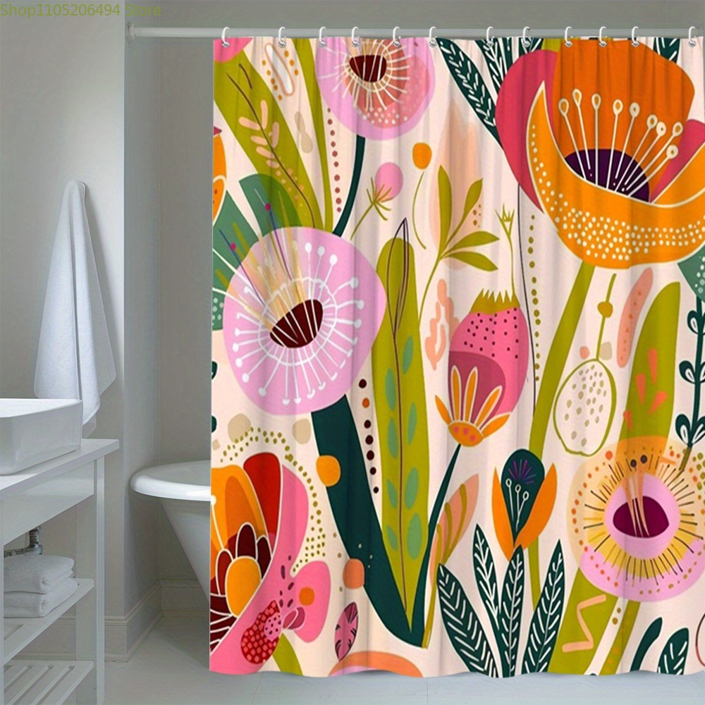 Vibrant Floral Pattern Shower  - Home Decor Bathroom Ideas recension och pris