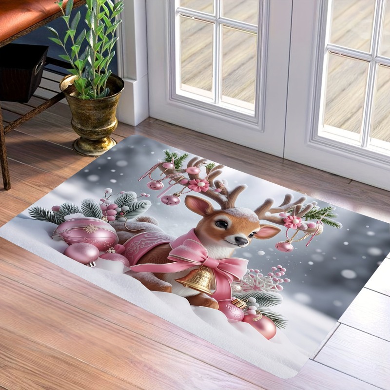 Pink Christmas Reindeer Flanne - Home Bathroom Scene recension och pris