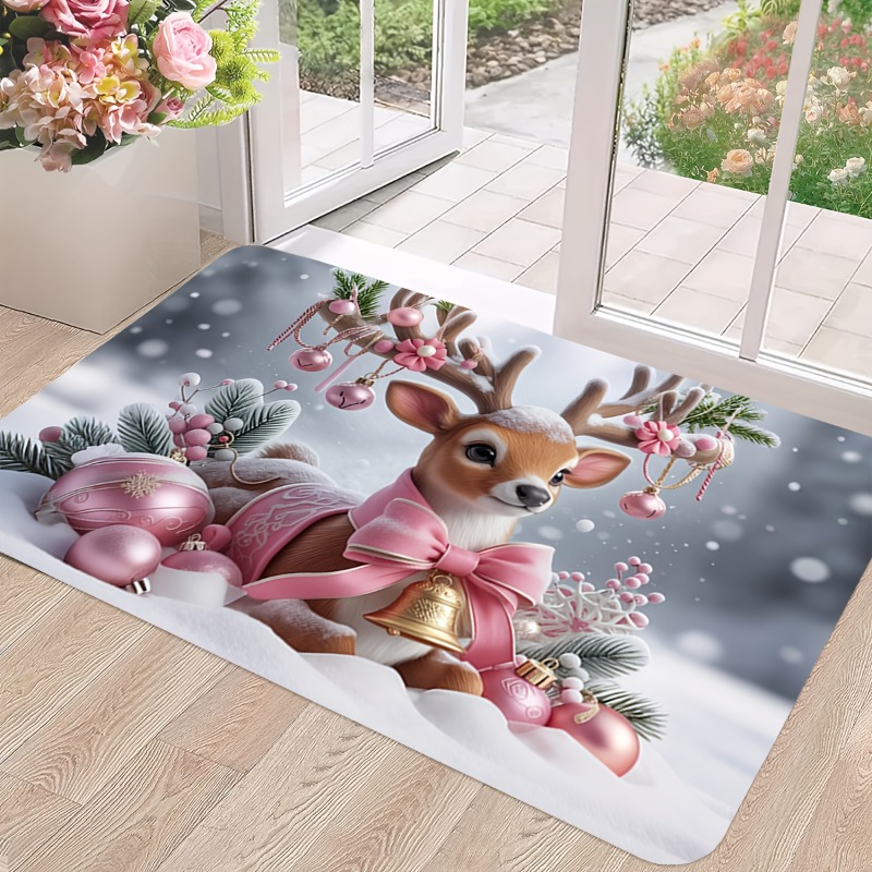Pink Christmas Reindeer Flanne - Home Bathroom Scene recension och pris