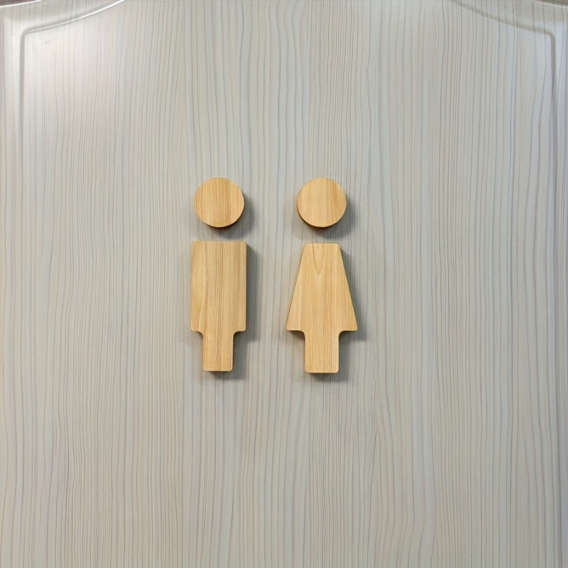 2PCS Wooden Bathroom Sign for  - Home Bathroom Sign recension och pris