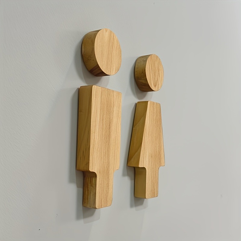 2PCS Wooden Bathroom Sign for  - Home Bathroom Sign recension och pris