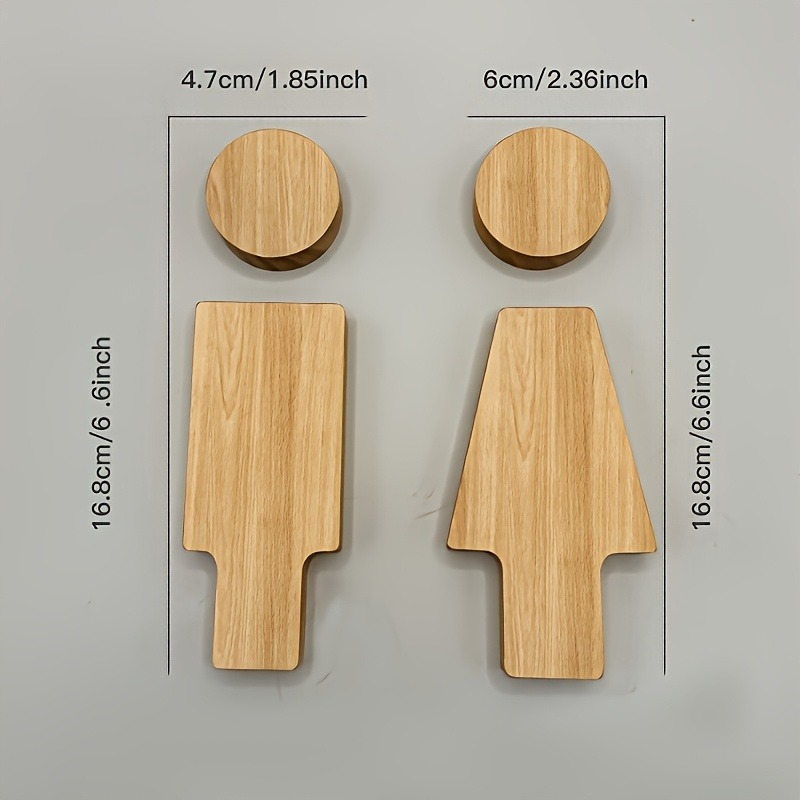2PCS Wooden Bathroom Sign for  - Home Bathroom Sign recension och pris