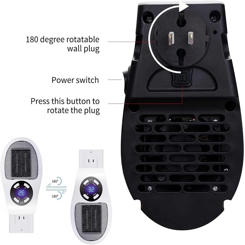 Eco Plug in Electric Heater Wa - Home Bathroom Fan recension och pris