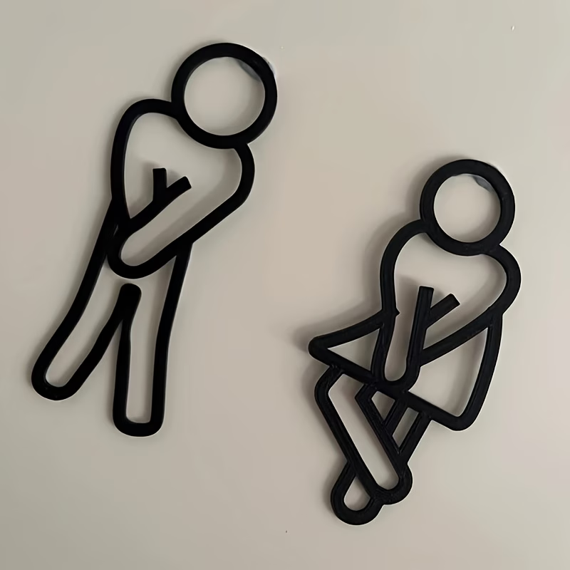 2pcs Interesting Bathroom Sign - Home Bathroom Sign recension och pris