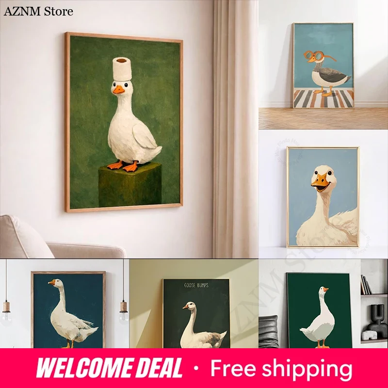 Duck Goose Poster, Funny Bathr - Home Decor Bathroom Ideas recension och pris