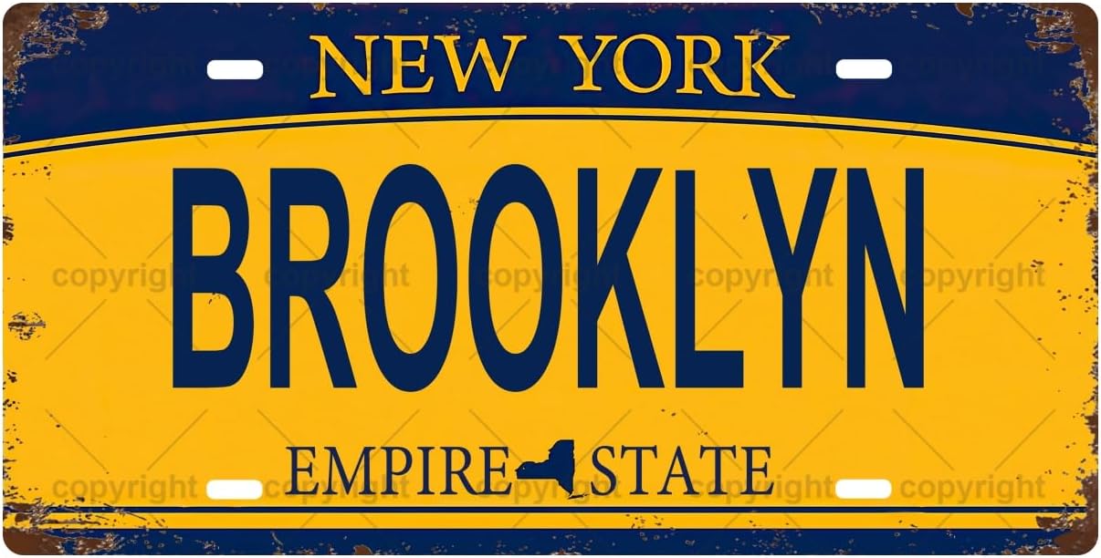 BROOKLYN Vintage Metal Tin Sig - Home Bathroom Sign recension och pris