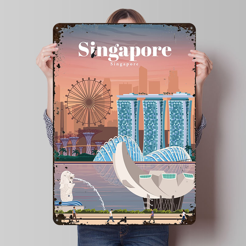Travel to Singapore Printed Po - Home And Bathroom Singapore recension och pris