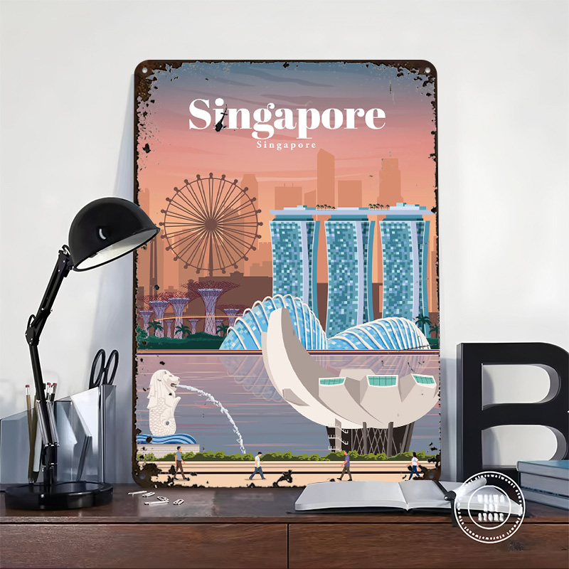 Travel to Singapore Printed Po - Home And Bathroom Singapore recension och pris