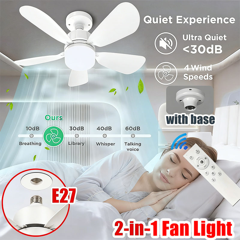 E27 Screw Ceiling Fan Light wi - Home Bathroom Fan recension och pris