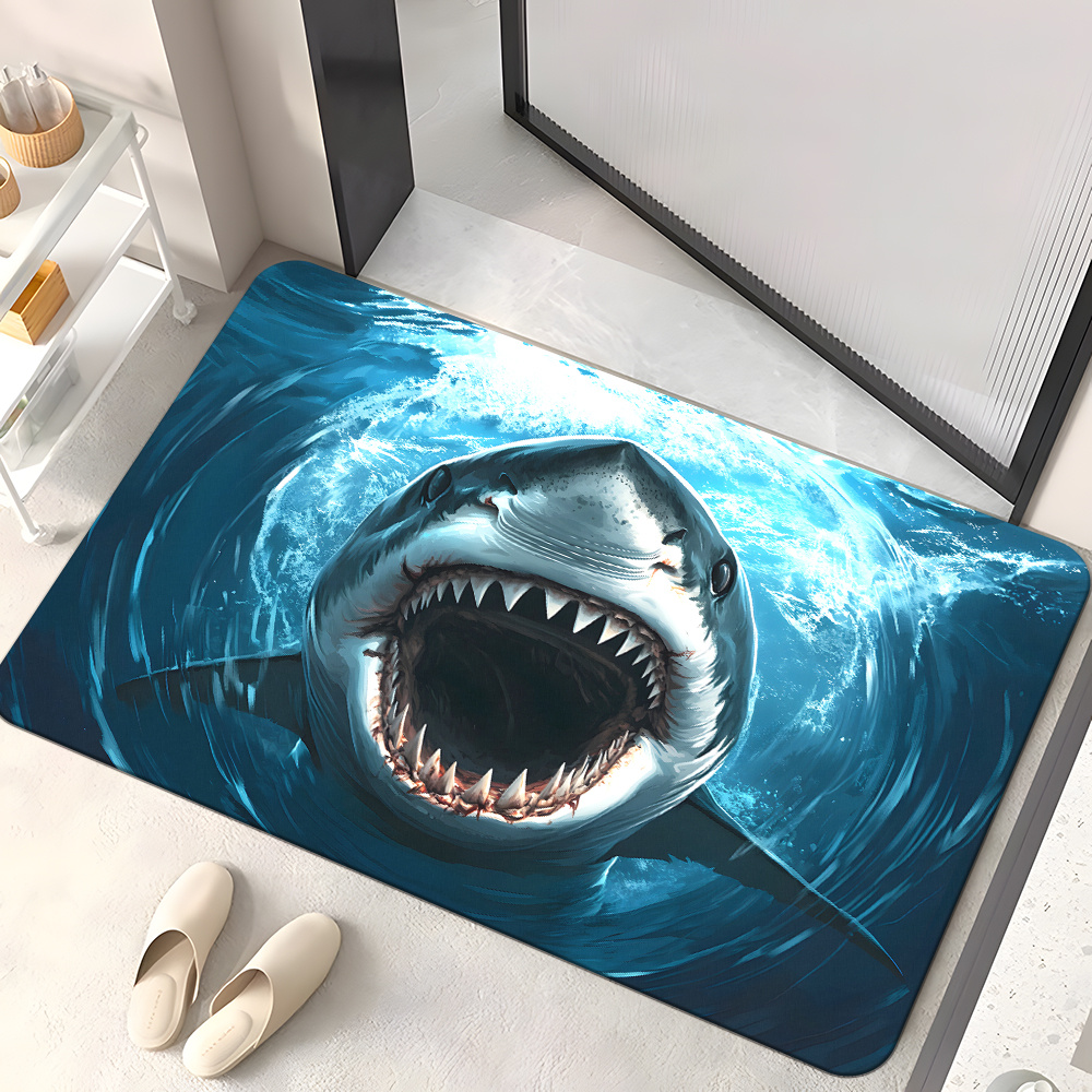 Durable Shark Print Doormat Ma - Home Decor Bathroom Ideas recension och pris