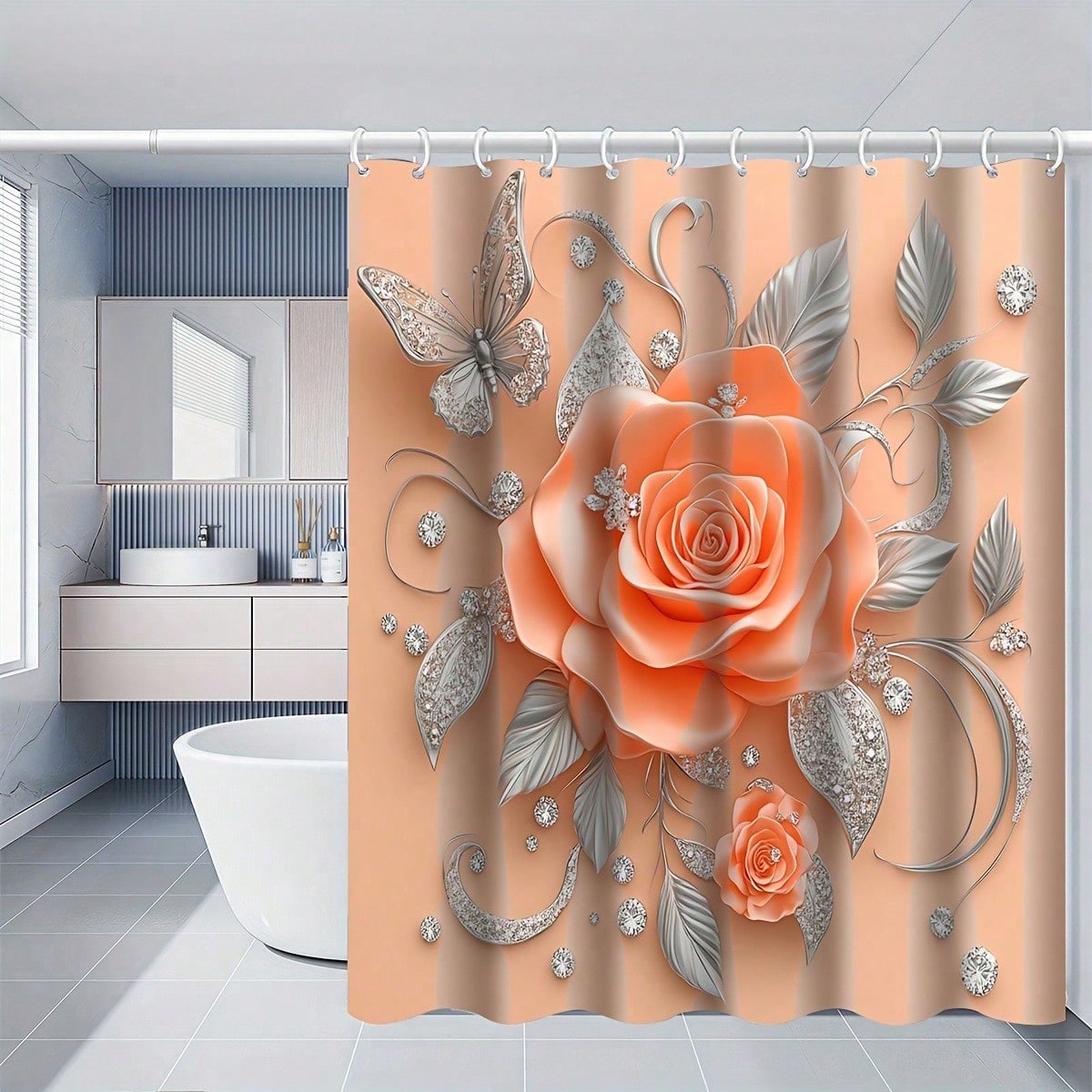 1/3/4pcs Peachy Roses Shower C - Home Center Bathroom Accessories recension och pris