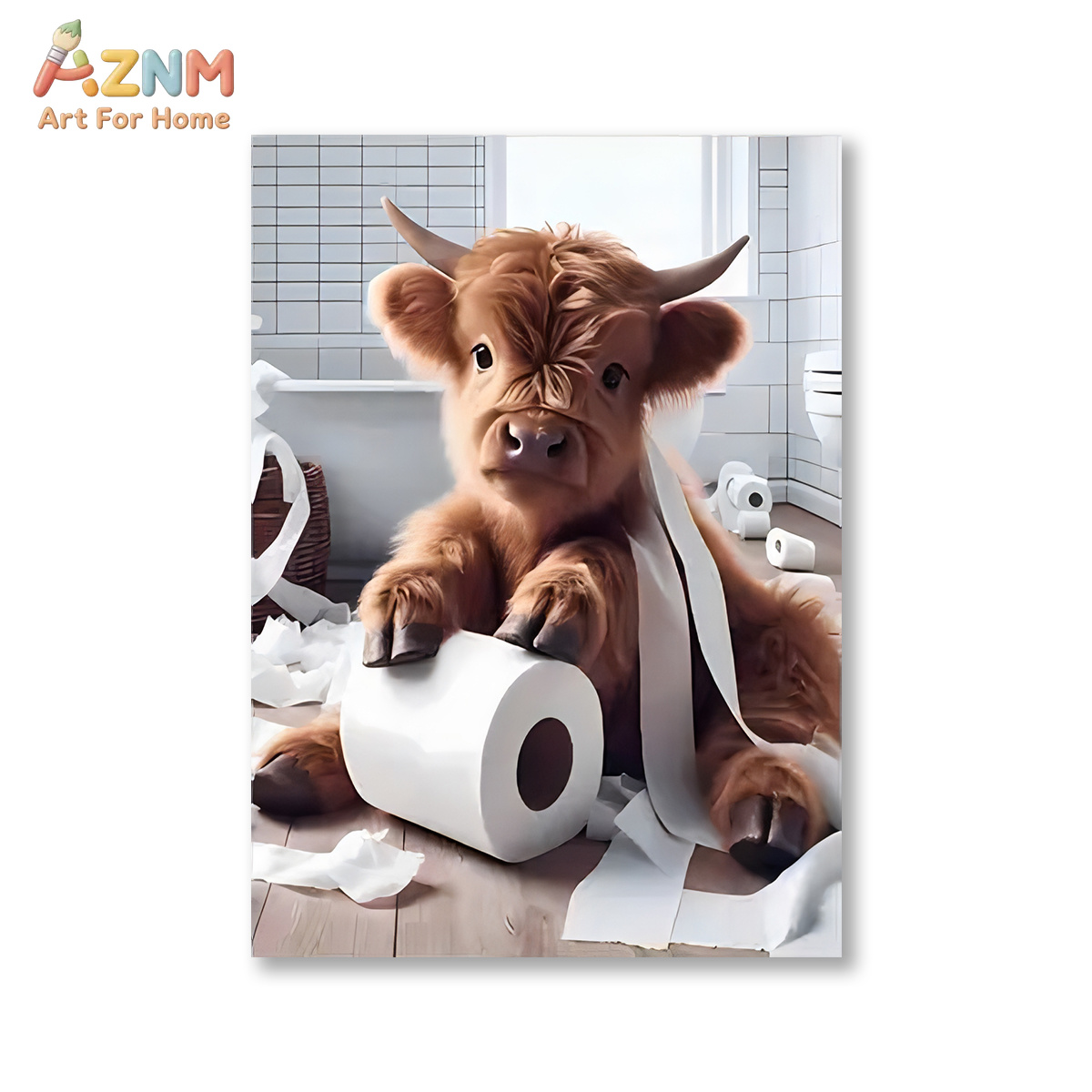 AZNM Funny Highland Cow Bathro - Home Bathroom Scene recension och pris