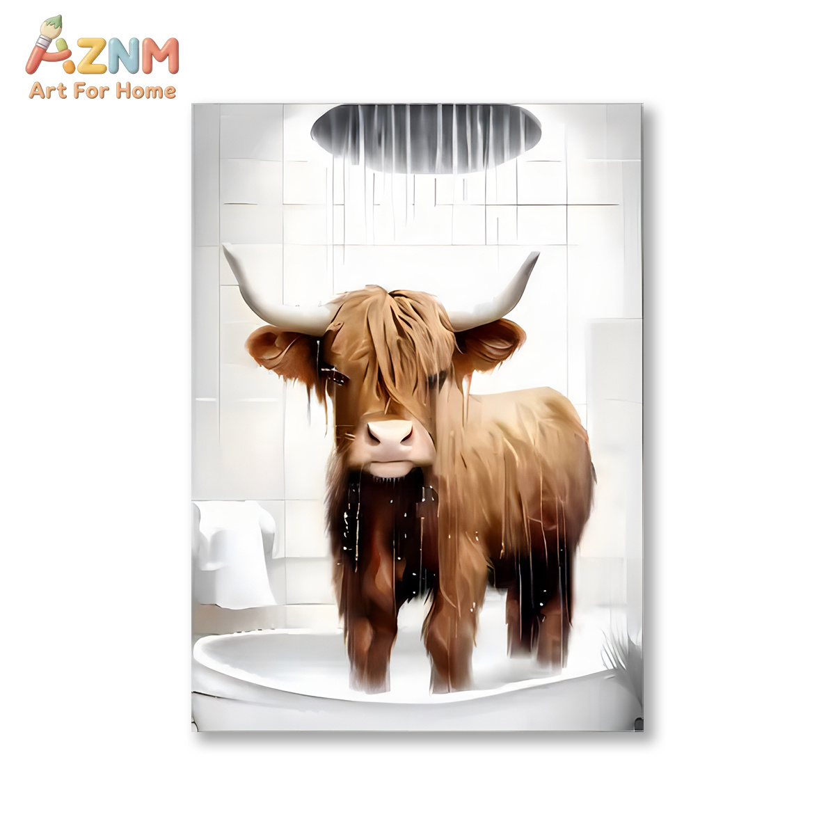 AZNM Funny Highland Cow Bathro - Home Bathroom Scene recension och pris