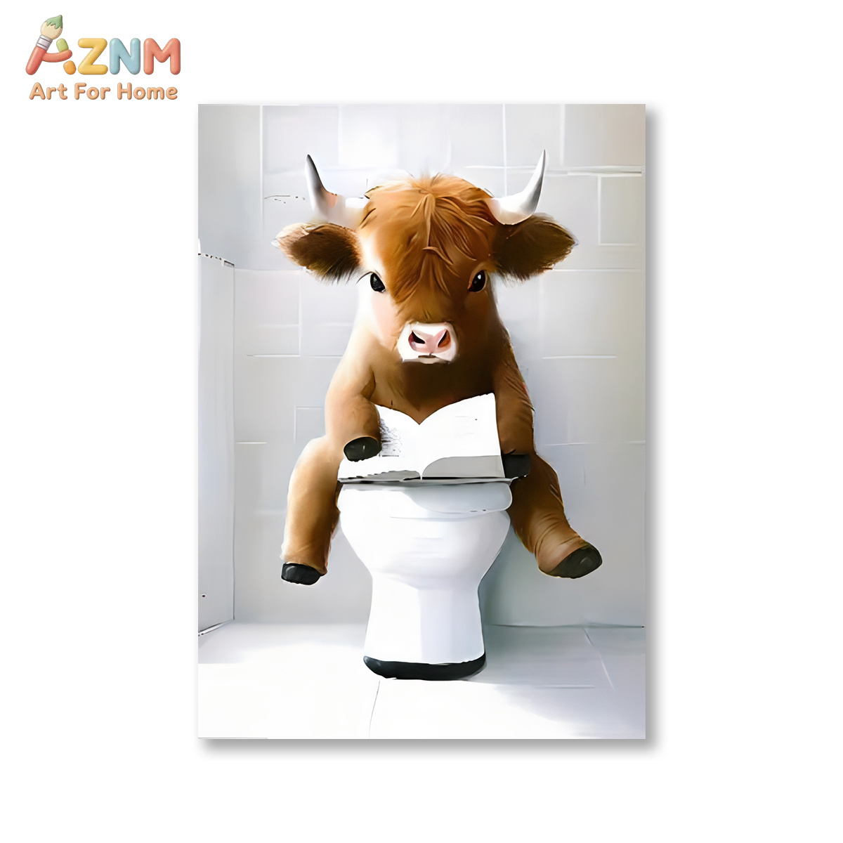 AZNM Funny Highland Cow Bathro - Home Bathroom Scene recension och pris