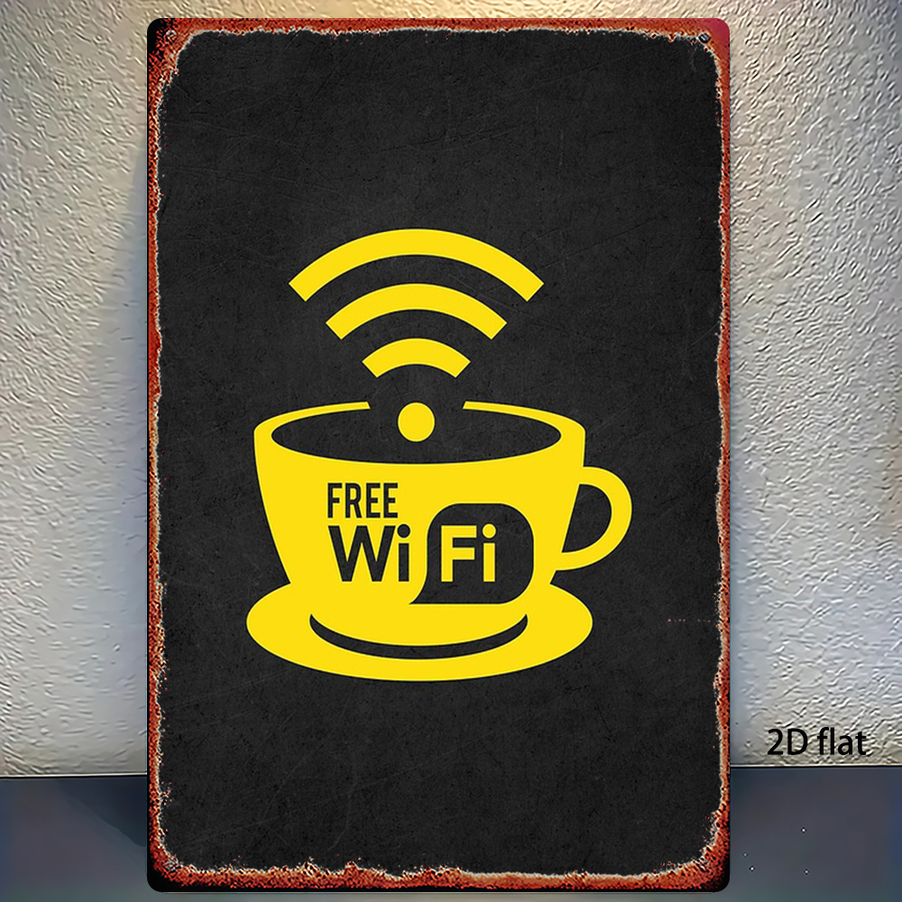 2D Vintage Metal Sign, WiFi Zo - Home Decor Bathroom Ideas recension och pris