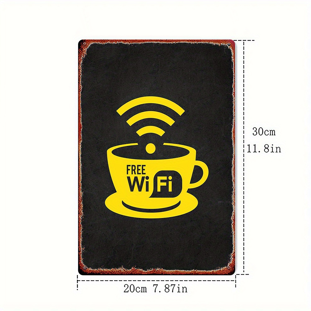 2D Vintage Metal Sign, WiFi Zo - Home Decor Bathroom Ideas recension och pris