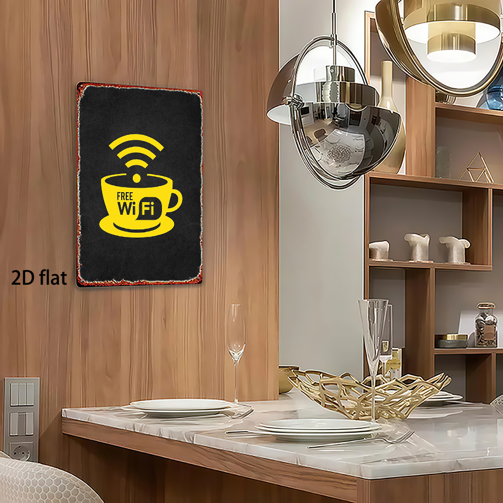2D Vintage Metal Sign, WiFi Zo - Home Decor Bathroom Ideas recension och pris