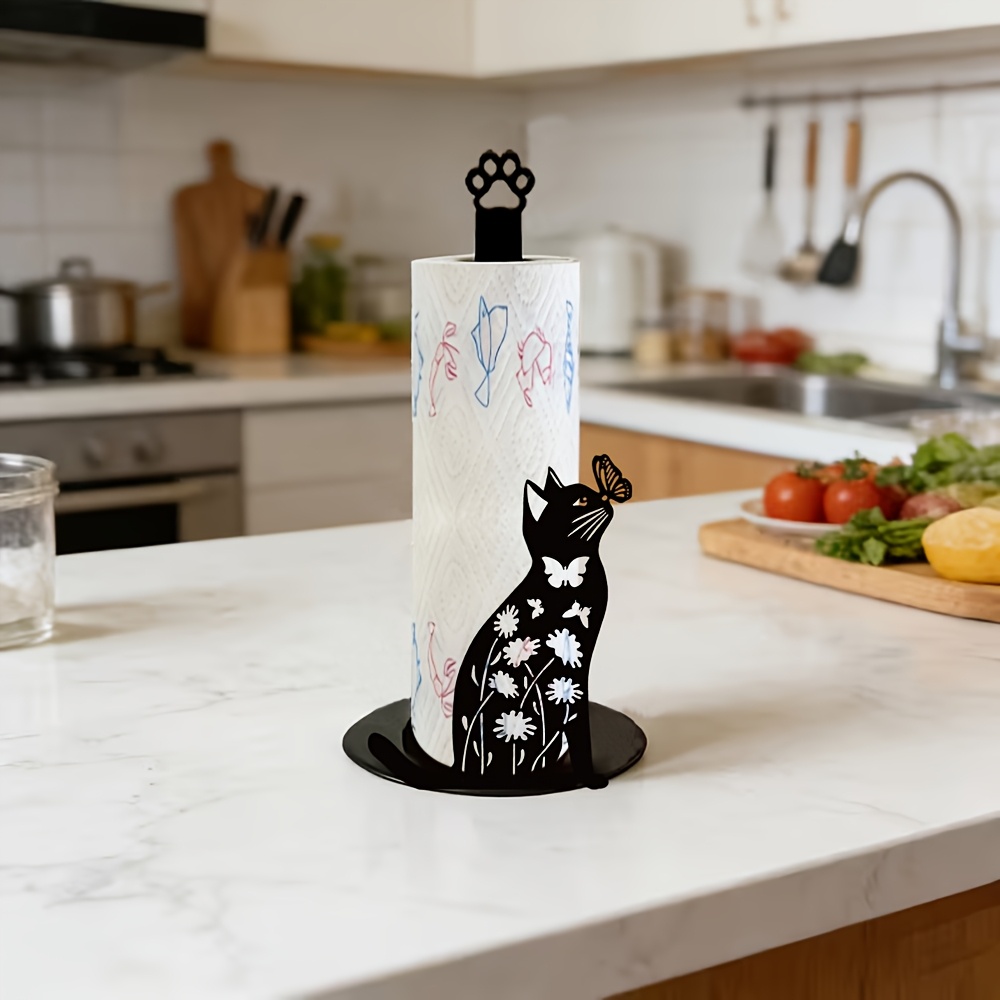 1 Piece 2D Flat Cute Black Cat - Home Bathroom Paper Towel Holder recension och pris