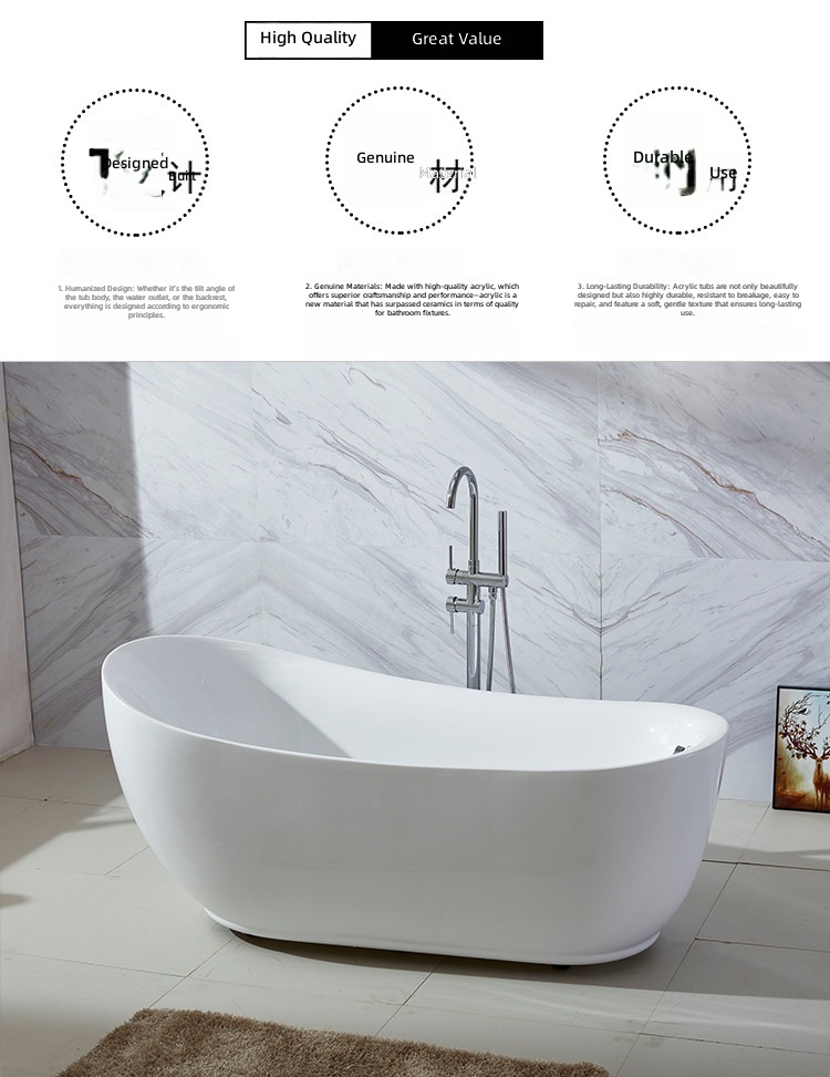 Freestanding Acrylic Bathtub,  - Jet Home Bathroom recension och pris