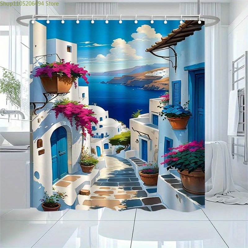 Santorini Greek Island Shower  - Home Decor Bathroom Ideas recension och pris