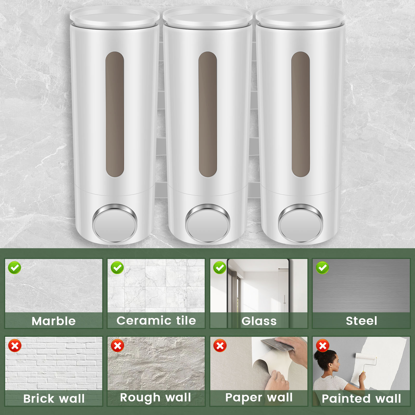 500ml Wall Mounted Bathroom Li - Home Bathroom Wall Soap Dispenser recension och pris
