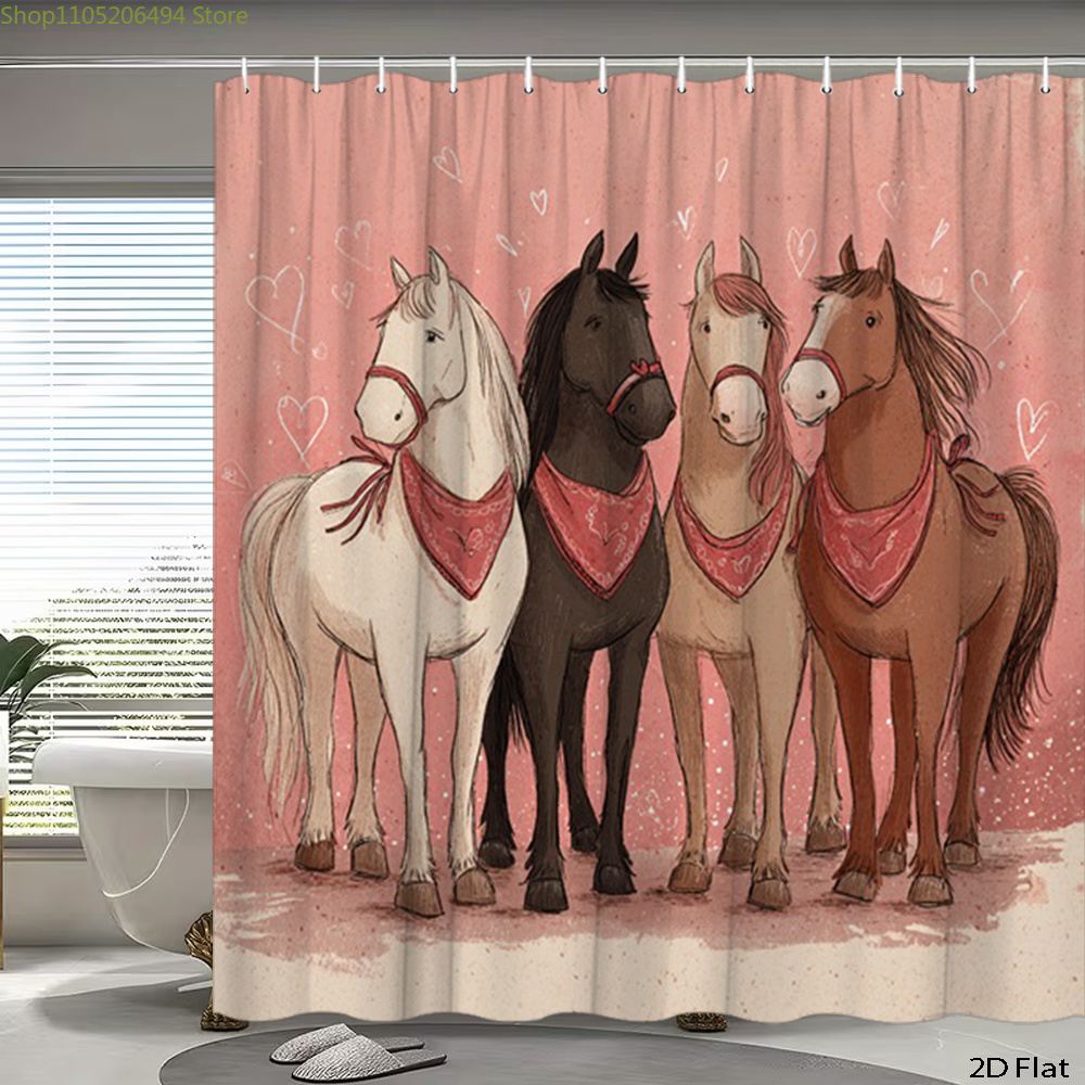 Cute Horses Shower Curtain, Ca - Home Decor Bathroom Ideas recension och pris