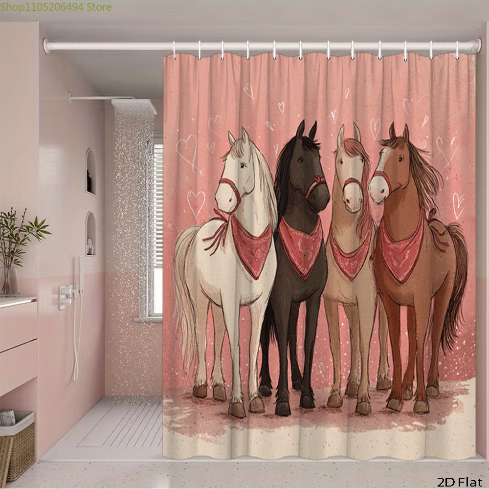 Cute Horses Shower Curtain, Ca - Home Decor Bathroom Ideas recension och pris